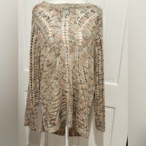 Women's Kerisma Loose Knit Sweater Tunic Length Sz M/L Wool Blend Multicolor